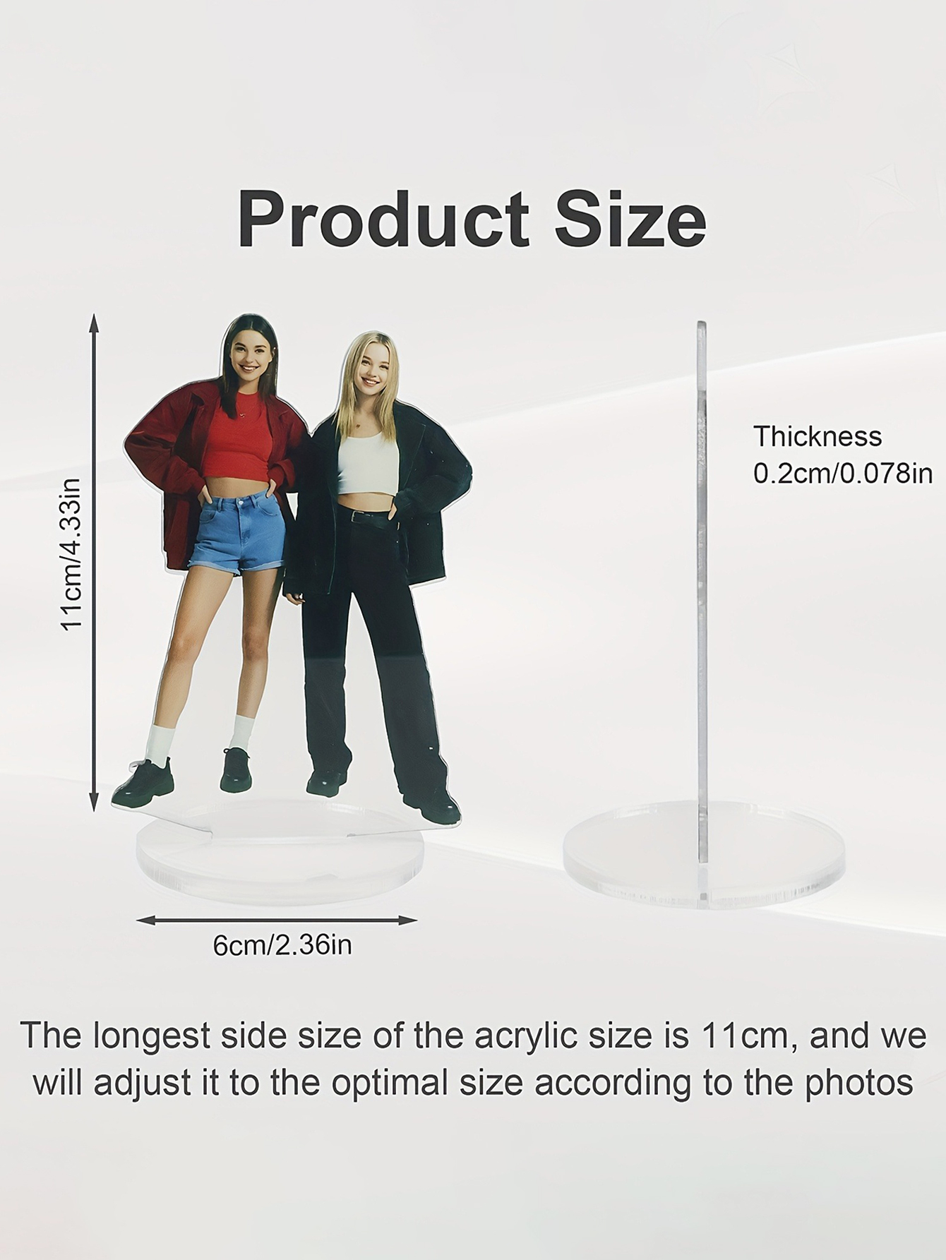 1-Piece 2D Flat Personalized Photo Decor - Custom Acrylic Photo Double-Sided Keepsake